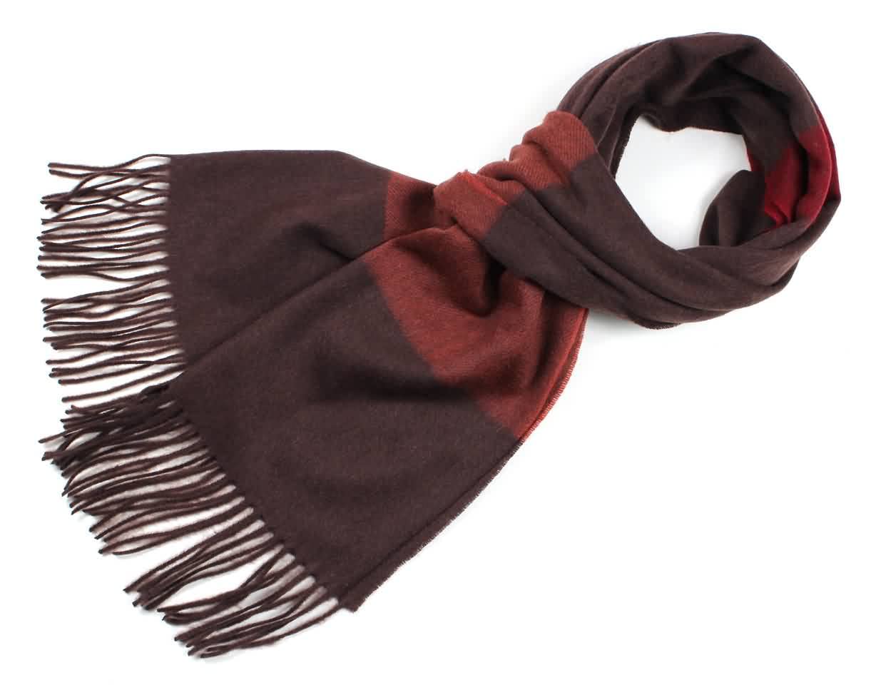 Bufanda de lana para mujer, bufanda de moda a rayas borla cálido invierno ropa accesorios regalo, marrón