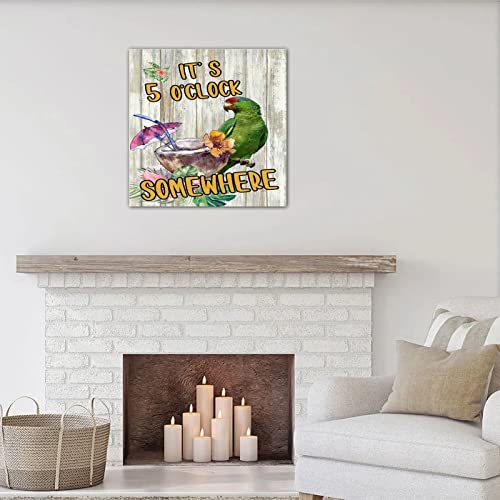 Cadeau déco idéal : plaque bois flamant rose 40 cm - 2