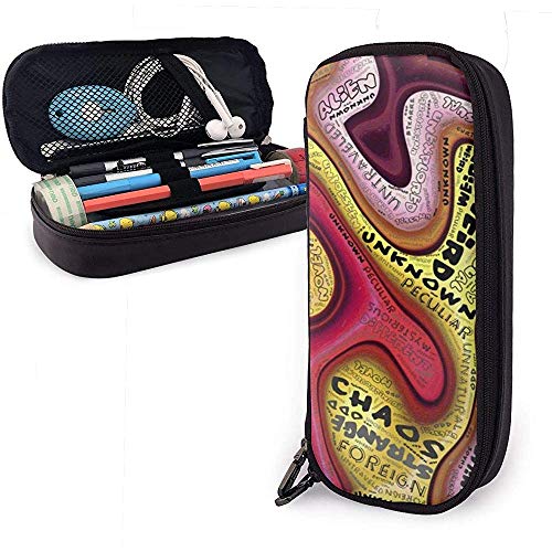 Preisvergleich Produktbild Chaos Unbekannt Unbekannt Seltsamer Roman Ungewöhnliche Leder Federmäppchen, Bleistiftbeutel Stifthalter Stationäre Tasche