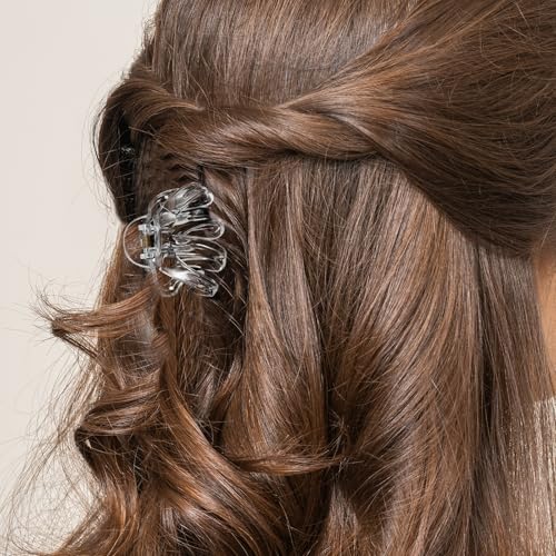 Pinces à chignon transparentes 8 cm POPETPOP lot de 15 pour cheveux épais