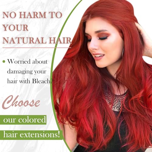 RUNATURE 14 Inch Tape in Hair Extensions Human Hair Wine Red Tape Hair Extensions Real Human Hair Invisible Straight Remy Tape Red Hair 20 Gram - Image 2