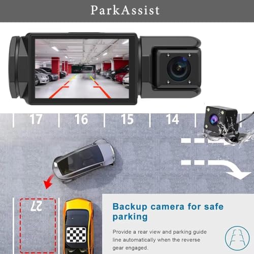 Image of Triplex 1080P 3 Channel Dash Cam WiFi Built-in G-Sensor, Front and Rear Inside Loop Recording, Triple Car Dash Camera, IR Night View, 24H Parking Monito