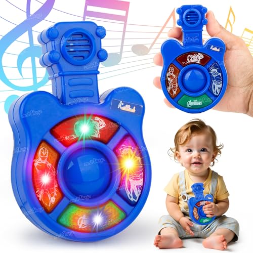 Image of Zest 4 Toyz Musical Guitar Toy for Kids with Colorful LED Lights and Sound Toy Battery Operated Baby Toys Musical Instrument Toys Birthday Gift for Kids Boys & Girls - Blue