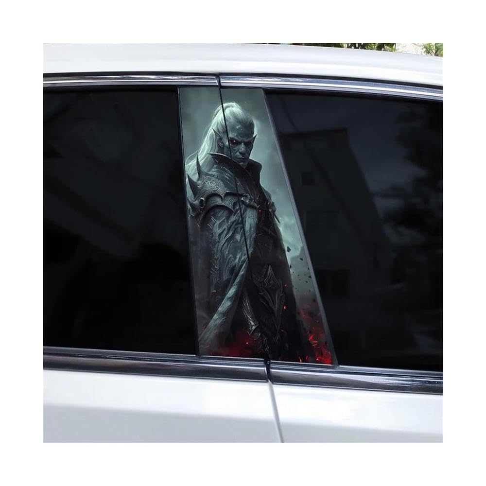 Body Parts 2pcs Knight Warrior Skull Car B-Pillar Vinyl Sticker Waterproof DIY(K)