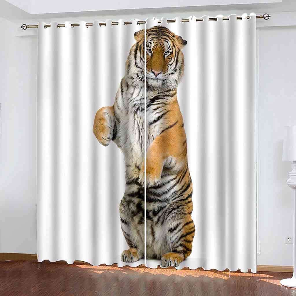 Rideau isolant contre la lumière et le bruit motif tigre 242cm