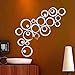 24 pezzi specchio mosaico adesivi murali cerchi, rimovibile fai da te 3D circolare adesivo wall sticker parete tatoo art autoadesivo incollaggio per camera da letto, soggiorno,decorazioni per la casa