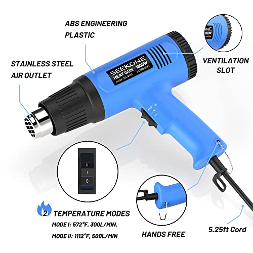SEEKONE-Heat-Gun-1800W-Heavy-Duty-Hot-Air-Gun-Kit-with-5721112-Dual-Temperature-Settings-and-4-Nozzles-for-Shrinking-PVCStripping-Paint-Crafts