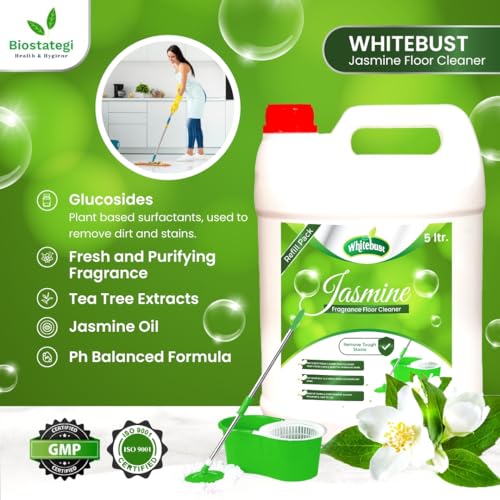 Image of Phenyl liquid 5 Liter Floor Cleaner for Hospitals, Homes, Offices & Commercial Use Removes Dirt, Stains & Germs phenyl 5 ltr Jasmine phenyl liquid pack of 2