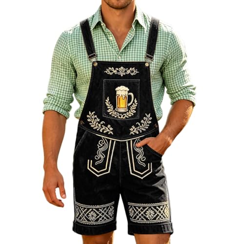 Oktoberfest y fiesta de cerveza con el auténtico peto alemán bávaro masculino