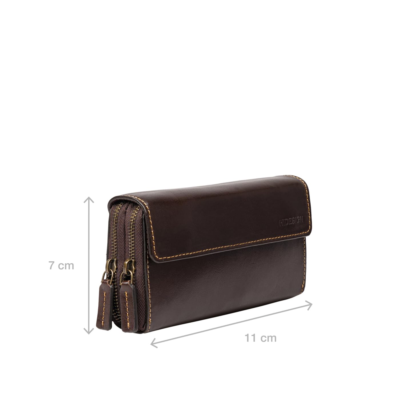 Hidesign Andover W4 Genuine Leather Men's Zip Around Wallet (Dark Brown) 3