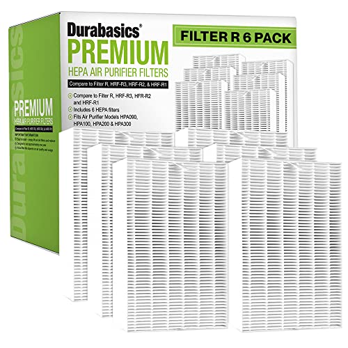 Durabasics 6 Pack of HEPA Filters Compatible with Honeywell Air Purifier Replacement Filters, Honeywell Air Purifier Filters, Honeywell Filter R, Honeywell HEPA Filter Replacement & Honeywell HPA300