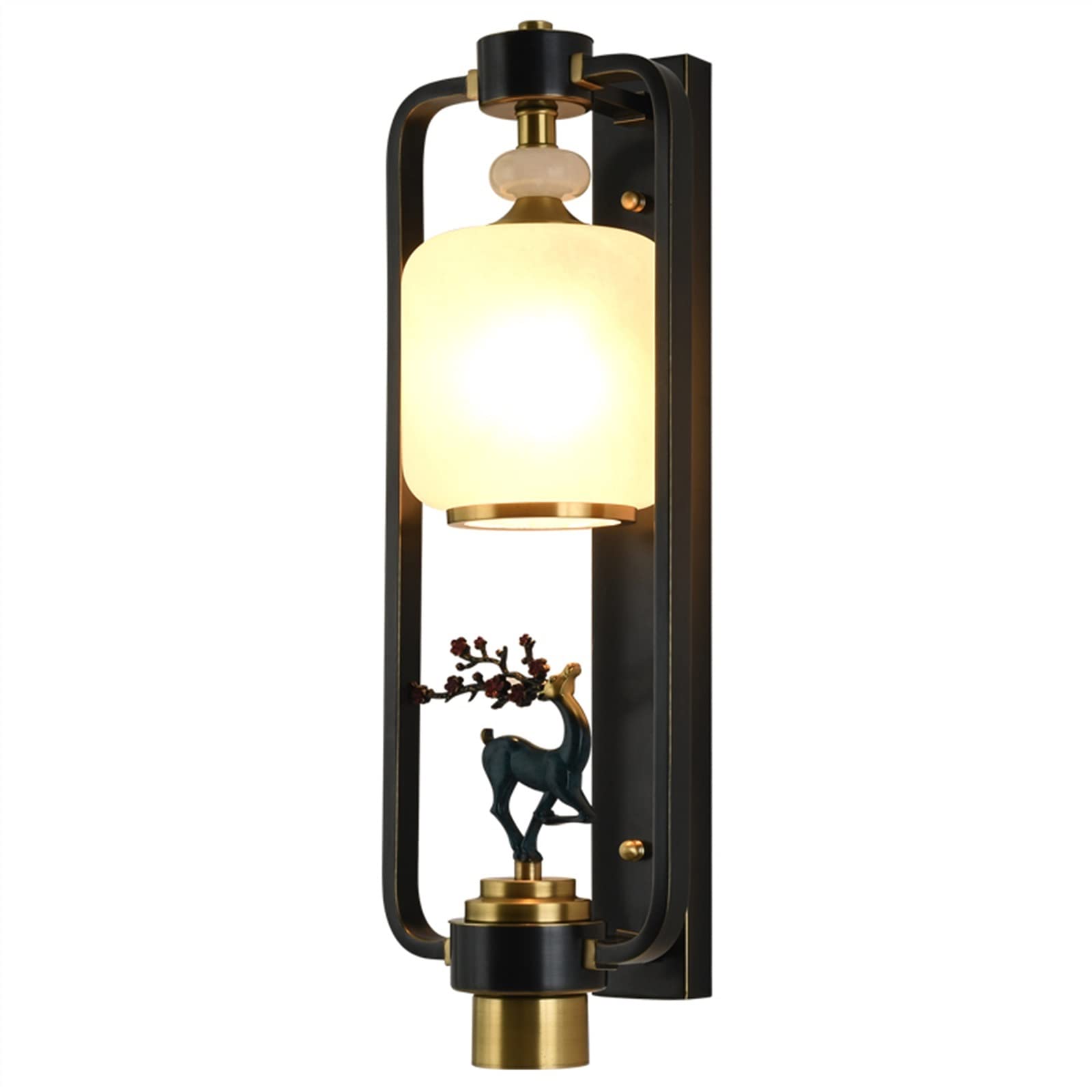 Indoor Wall Lamp New Chinese Wall Lamp, All Copper Zen Decorative Lamp on the Living Room Background Wall Wall sconce