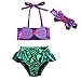 Carolilly Neonata Costume da Bagno Ragazza Sirenetta Bambina Bimba Costume da Bagno 3 Pezzi Bikini con Fascia Fiocco Bowknot(da 0 mesei -5 Anni)
