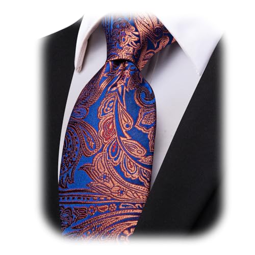 Image of YourTies Paisley Men's Necktie Woven Silk Floral Ties for Men Designer Formal Business Party Wedding
