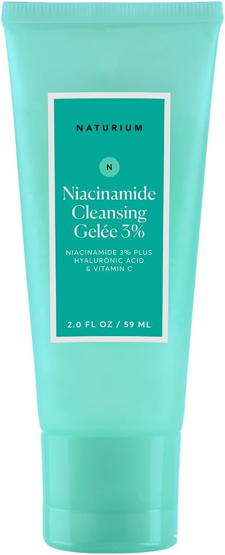 Naturium Niacinamide Cleansing Gel e 3% Plus Hyaluronic Acid & Vitamin C, Gentle & Smoothing Face Wash - Mini