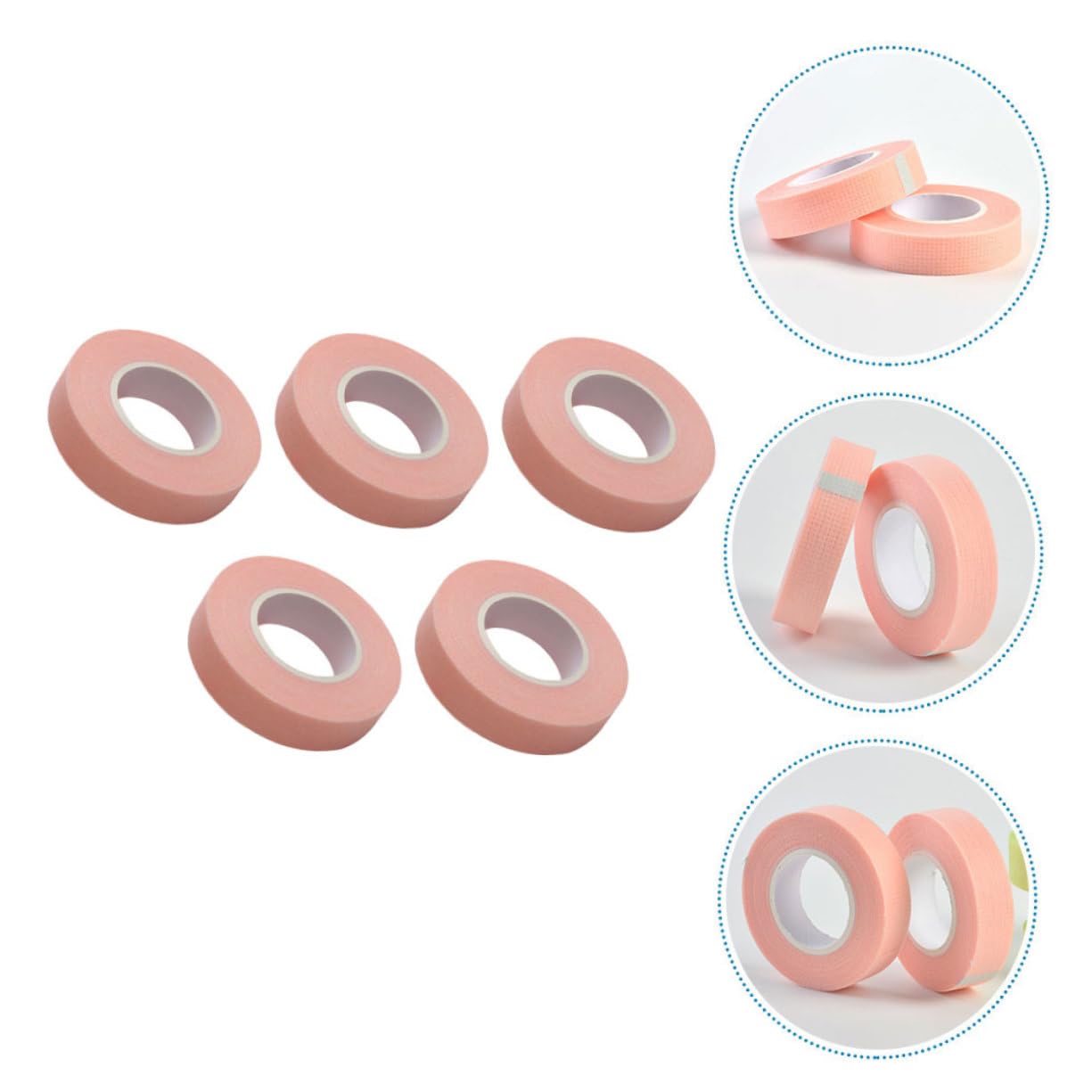 IWOWHERO Eyelash Isolation Tape Kit 5 Rolls Non-Woven Breathable for False Lash Application Grafting