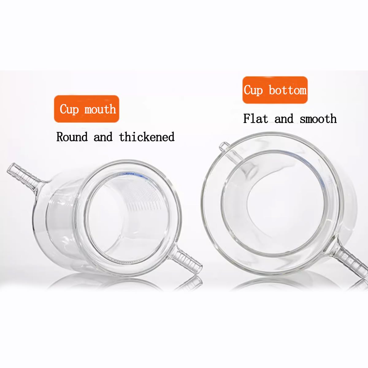 Ummantelter Reaktionsbecher Doppelschicht Ummantelter Glasbecher Borosilikatglas Graduierter Becher (500ml)