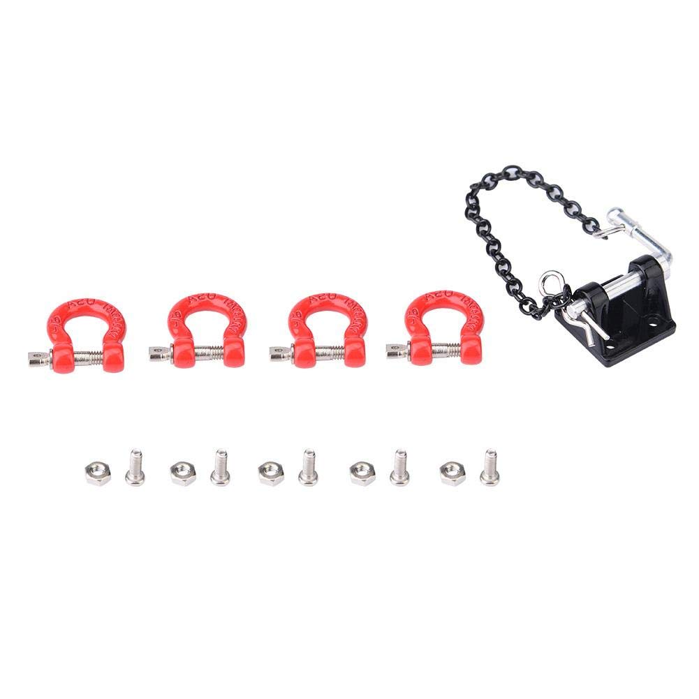 RC Crawler Tow Hook, Metal RC Tow Hook Buckle Tow Chain 1/10 Scale Trailer Hook for SCX10 Car Remote Control Upgrade Part