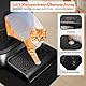 SZEETECH Katzenklo Groß XL, Edelstahl Katzentoilette mit Deckel, Stainless Steel Cat Litter Box, Geschlossen Katzen Klo Hohe Rand, Zwei Eingänge, Schaufel+Matte+Trettstufe- 60 x 40 x 39,5cm(Schwarz)