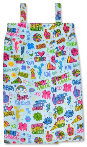 Image of iscream + Corey Paige Designs Big Girls' Silky Soft Plush Spa Wrap for Home, Travel, Summer Camp - Love Boldly Collection