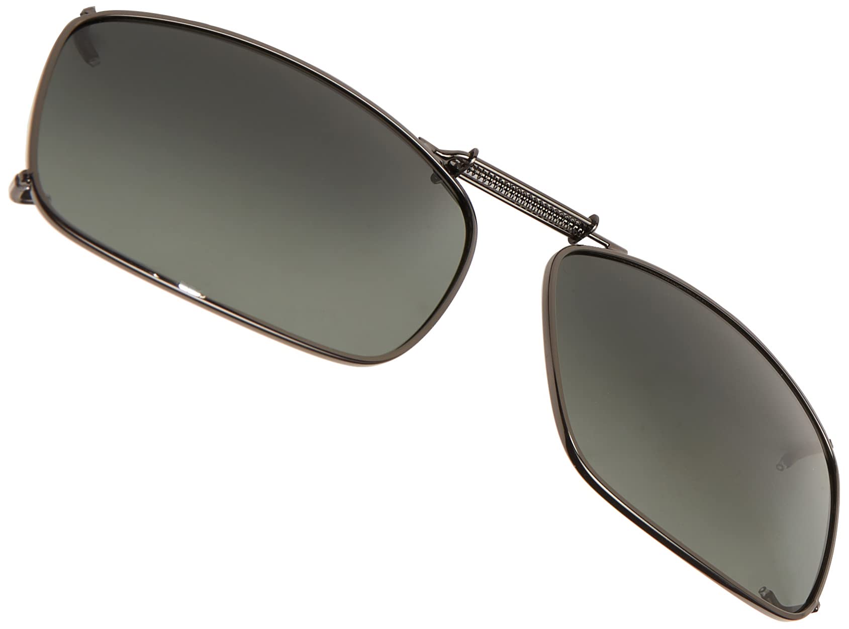 DiopticsSolar Shield 19 REC Clip On Sunglasses Polarized Rectangular, Gunmetal, 58 mm