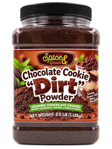 Chocolate Cookie "Dirt" Powder 2.5 lb | Chocolate Cookie Crumb Dessert Topping | Ice Cream, Dirt Cups, Cakes, Cupcakes &amp; Dessert Decorations | Bulk Resealable Container | Dasher's Spice &amp; Beans