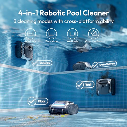 Image of (2026 New) BUBLUE C10P Gen2 Cordless Pool Vacuum Up to 420 Min Runtime for Inground & Above Ground Pool, Triple Motor Pool Cleaner Robot with App & Smart Navigation, Floor Wall Waterline Clean, Silver