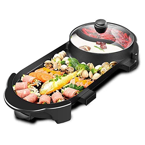 Tragbarer Elektrischer Grill, Elektrischer Grill Im Innenbereich Hot Pot Chafing Dish, Haushalt Mit GroßEr KapazitäT, Multifunktional, 5