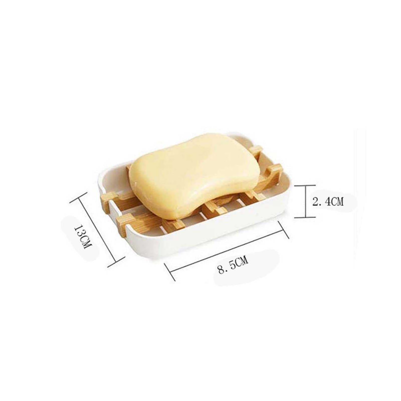 Jabonera De Fibra De Bambú Drenable Y Lavable(White)