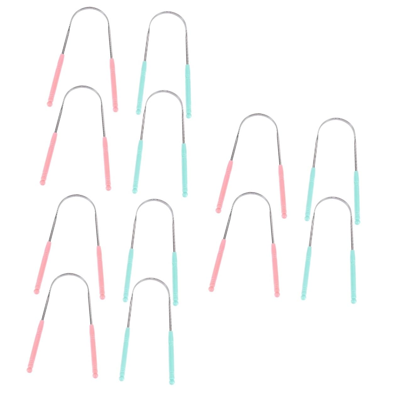 FRCOLOR 3 Set Raschietti Per Lingua Acciaio Inossidabile Strumenti Per Orale Ergonomici E Leggeri Per Uso Rimuovono Residui E Odori Sgradevoli 4 Pezzi*3