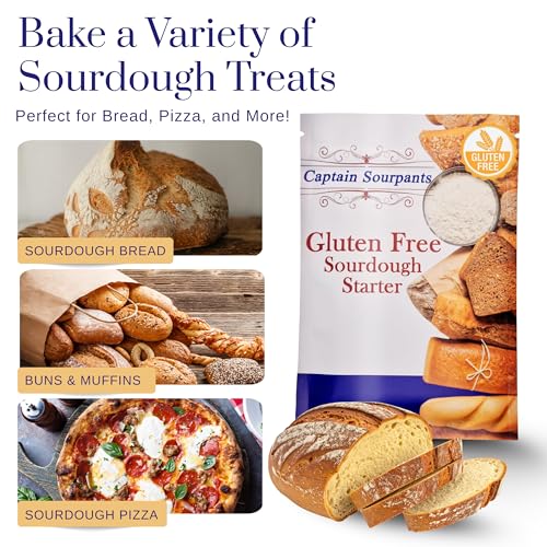 Image of Gluten Free Sourdough Starter - 100+ Year Old Dehydrated Heirloom Style Sourdough Starter Kit for Sourdough Bread, Pizza, Buns, Pancakes, Muffins | Easy to Use | Beginner Friendly