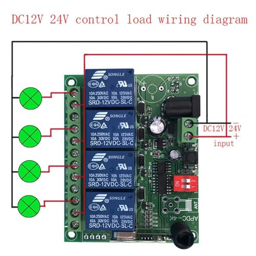 Jiangbao JIANGBAO2431330 12V 4 Channels Wireless Remote Control Switch Relay Module Lighting Fixtures Access Control Gate Remote Controller With Antenna Waterproof Industrial Remote Control 4 Control Mode thumb #2