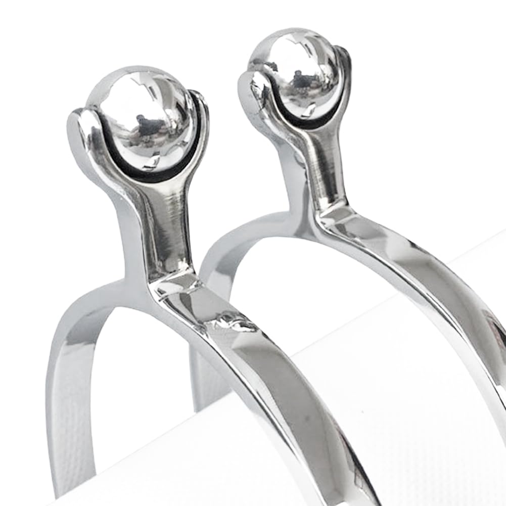 Espuelas de acero inoxidable para hombres y mujeres, cuello liso, suave, suave, para entrenamiento de caballos