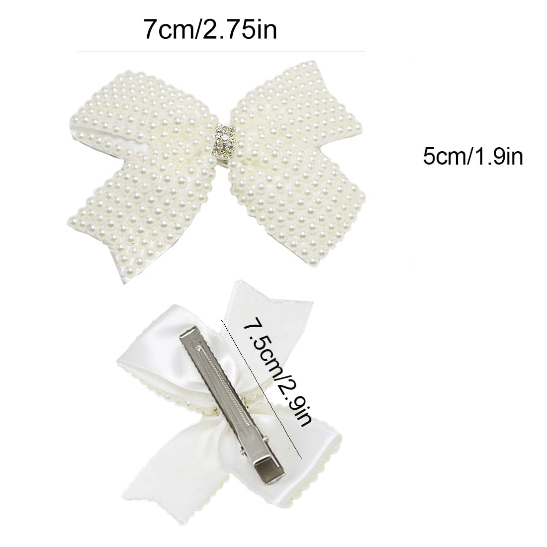 Fermaglio per capelli con perle e fiocco con decorazioni a nastro, fermagli per capelli colorati per ragazze, accessori per capelli semplici
