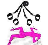 Bed Restraints Sex Adult Bondaged Kit for Couples King Bed Adjustable Soft Straps Sex Resistant Under Mattress Ties Up Legs Arms Sexy Handcuffs BDSM Restraints for Women Set SM Toys Play Hoodies