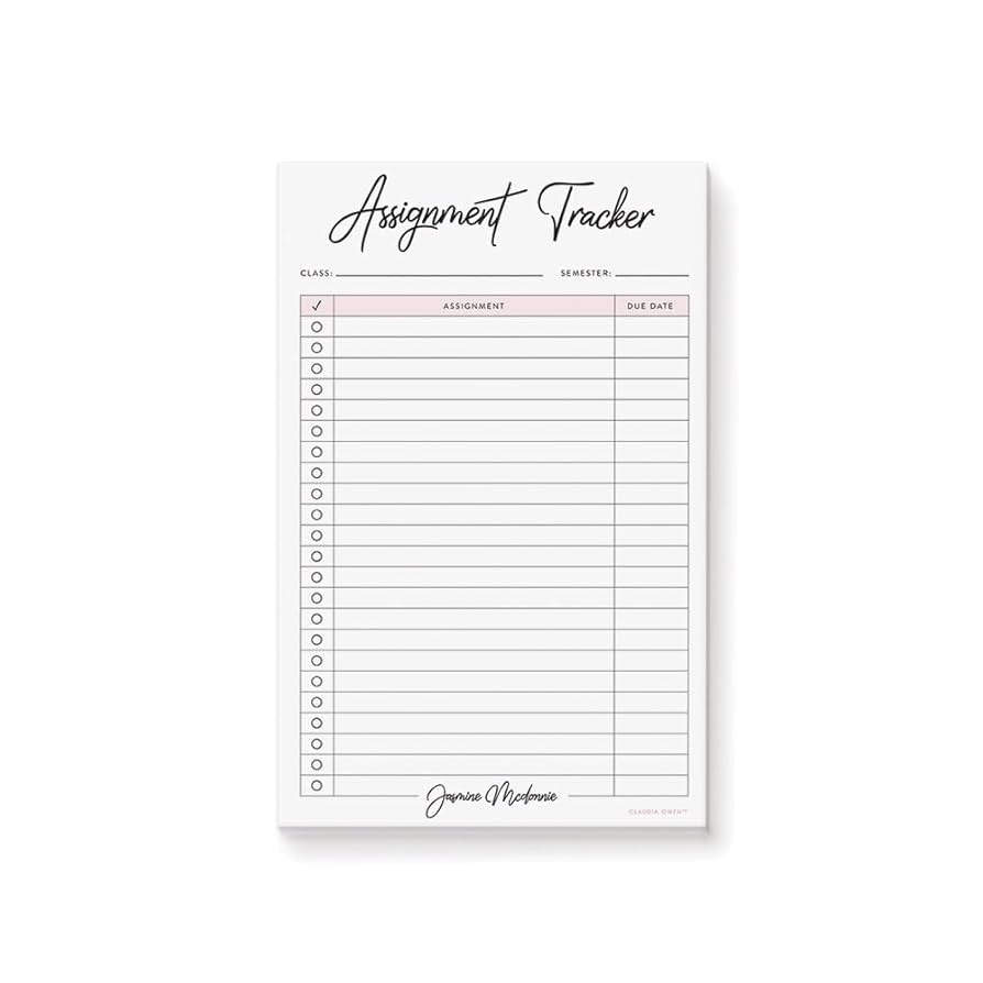 amazon-com-assignment-tracker-for-college-students-daily-study-assignment-planner-pad-personalized-homework-checklist-notepad-size-5-5-x-8-5-inches-50-sheets-home-kitchen for Free Printable Daily Homework Assignment Sheet Template Amazon.com: Assignment Tracker For College Students, Daily Study Assignment Planner Pad, Personalized Homework Checklist Notepad, Size 5.5 x 8.5 Inches, 50 Sheets : Home & Kitchen for Free Printable Daily Homework Assignment Sheet Template