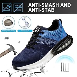 Werkschoenen Heren Zomer 45 Veiligheidsschoenen Met Stalen Neus Werkschoenen Heren Veiligheidssneaker Sneakers Sportieve Beschermschoenen Trekkingschoenen Grijs Zwart