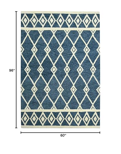Tapete Amer Rugs Vista Raton 100% Lana 5x8 Azul Marino miniatura 3
