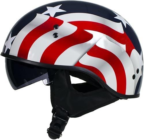 Miniatura 7 de Hot Leathers T72 Blue Flag Advanced DOT - Casco de motocicleta con visera desplegable talla M Negro