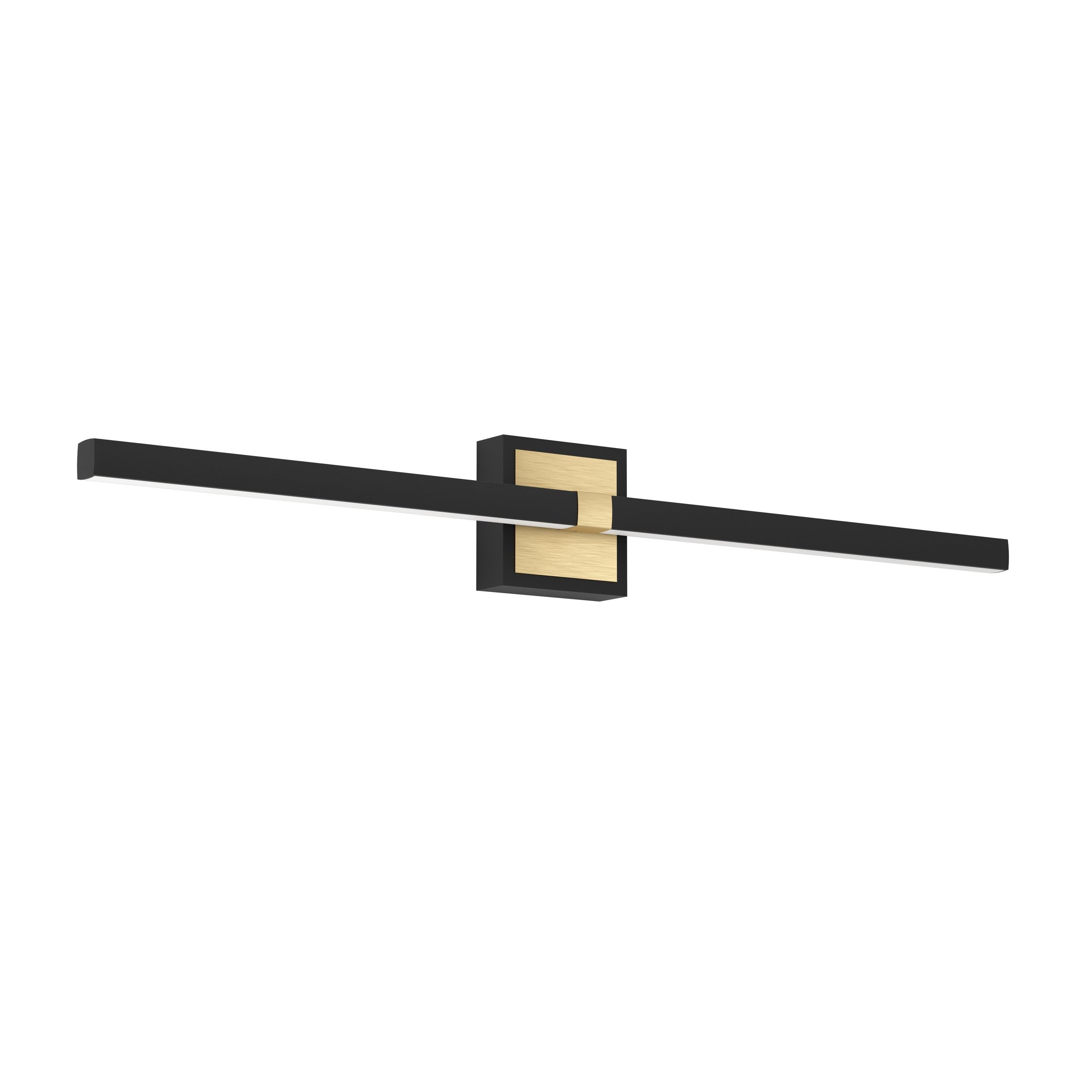 Eglo LED wall Light Peguera, Hallway and Bathroom Mirror lamp, Minimalist Lighting Fixture Made of Black Metal and Brass