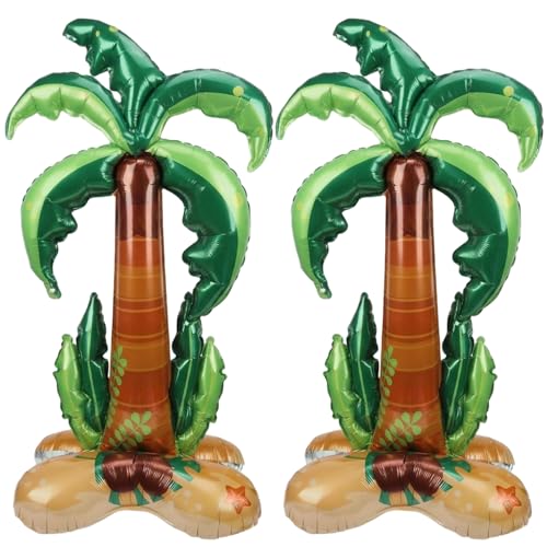 2 Pcs Inflatable Palm Tree Large Inflatable Palm Trees Hawaiian Party Decorations Tropical Party Decorations Summer Decorations