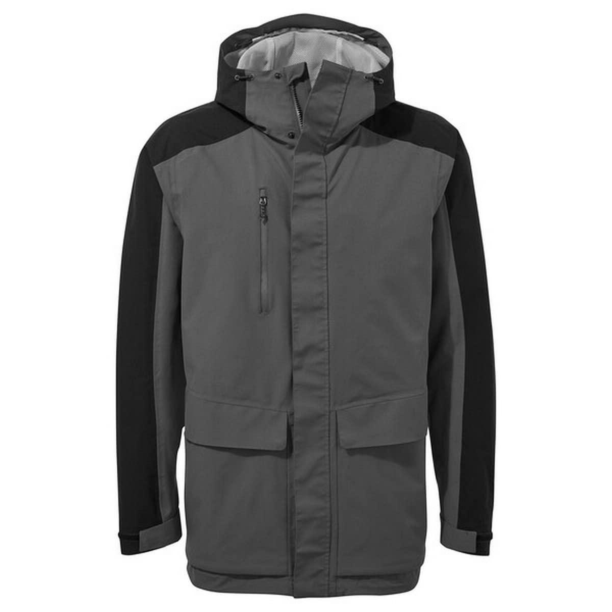 Craghoppers Unisex Expert Kiwi Pro Stretch Long Jacket Waterproof Shell, CarbGrey, Blk, XL