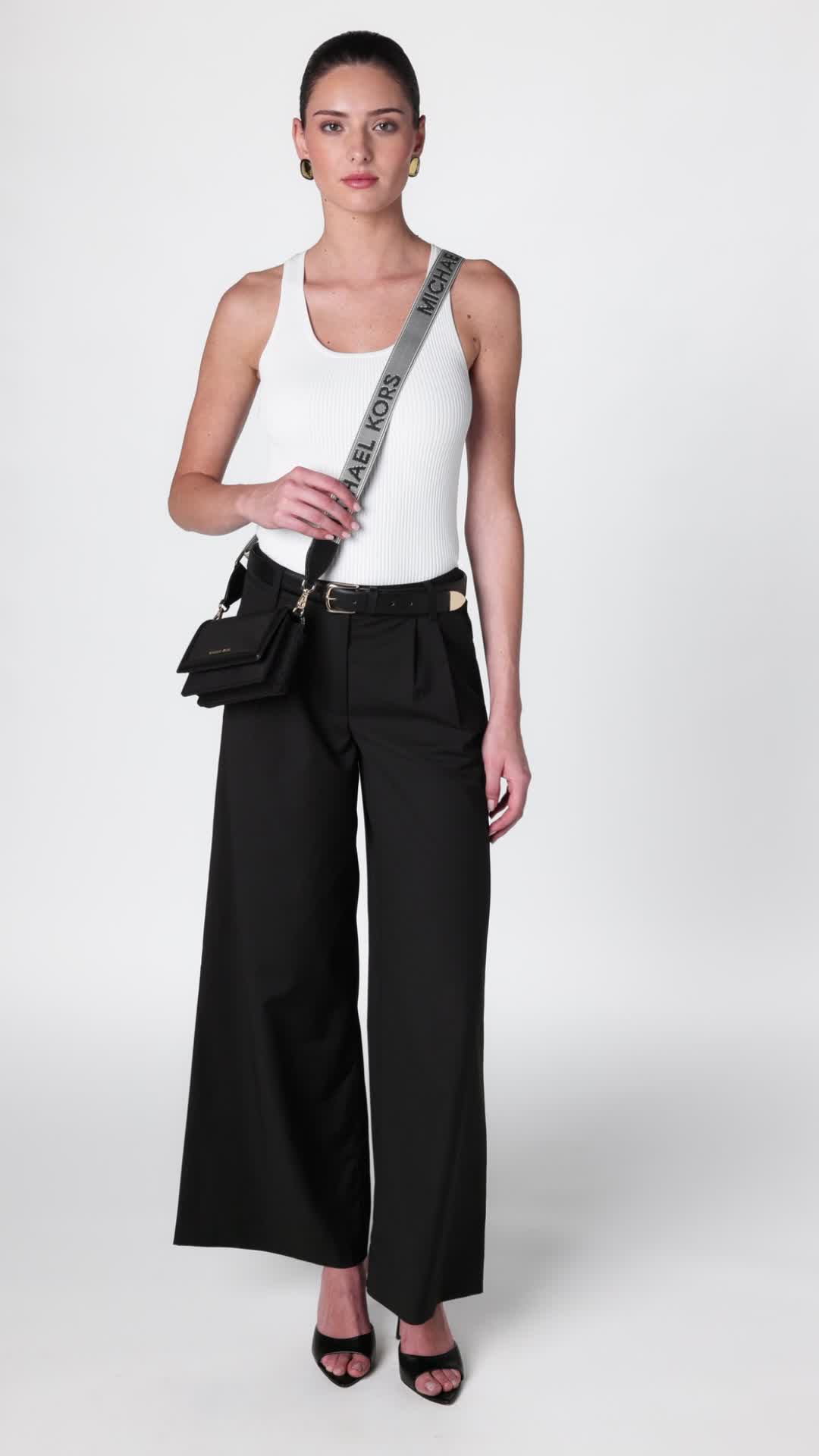 Michael Kors Jet Set Small Phone Crossbody Bag, Gold-Tone Hardware/Black:  Handbags: Amazon.com