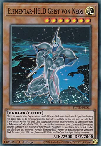 POTE-DE001 – Elémentar-HELD Esprit de Neos – Super Rare – Allemand – 1ère édition – Livré avec Ultrapro Toploader – Yugioh