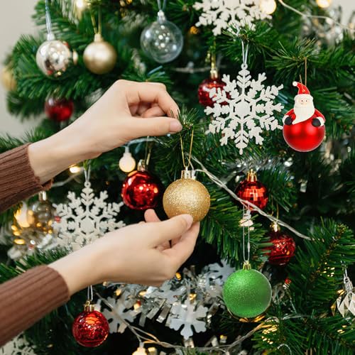 FEBSNOW 500Pcs Christmas Ornament Hangers,Ornament String with Snap for Christmas Tree Decoration Easy Locking Ornament Hooks for Xmas Holiday Wedding Party Hanging Decor Gold, Silver