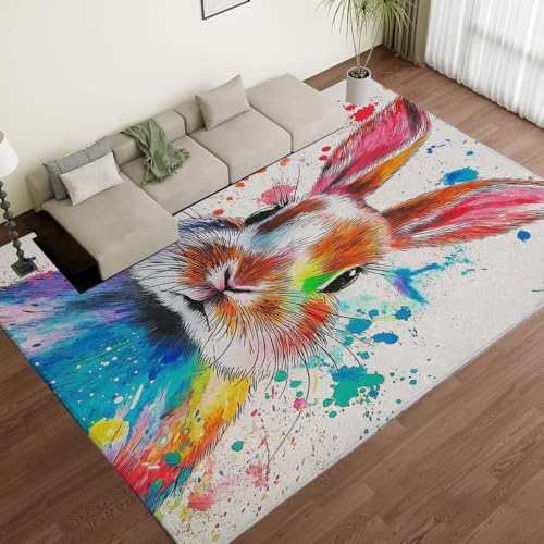Tapis doux antidérapant aquarelle coloré de salon - 6