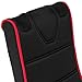Best Choice Products Padded Fabric Foldable Armless Rocking Curved Floor Gaming Chair w/ Integrated Audio Speakers System, Headphone Jack, Velcro Straps - Black/Red