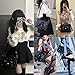 small black cute bow purse, mini cutecore backpack for women, vegan leather satchel bag y2k purse, small crossbody japanese shoulder bag with ruffle, Jirai Kei coquette Shoujo girl lolita fashion