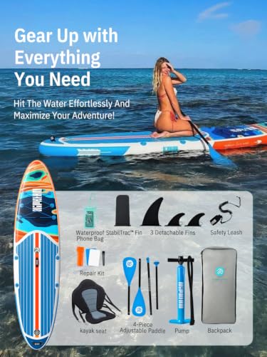 Image of Niphean Inflatable Paddle Board with Accessories 10'6'' /7'6''Stable SUP