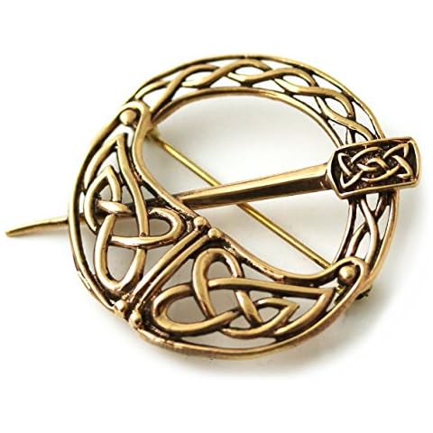 Bronze Tara Filigree Celtic Knot Brooch and Pins Norse Nordic Irish Vintage Thailand Made Jewelry (Brooch V.2) Cover